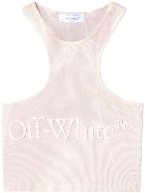 Off-White Laundry Rib Rowing Cropped-Top