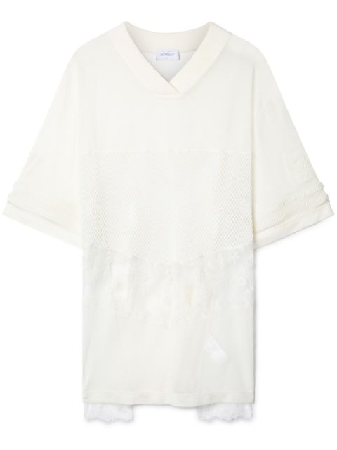 Off-White panelled semi-sheer cotton T-shirt Women