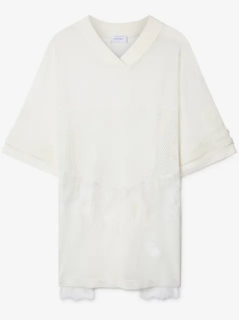 Off-White Camiseta com recorte semitranslúcido