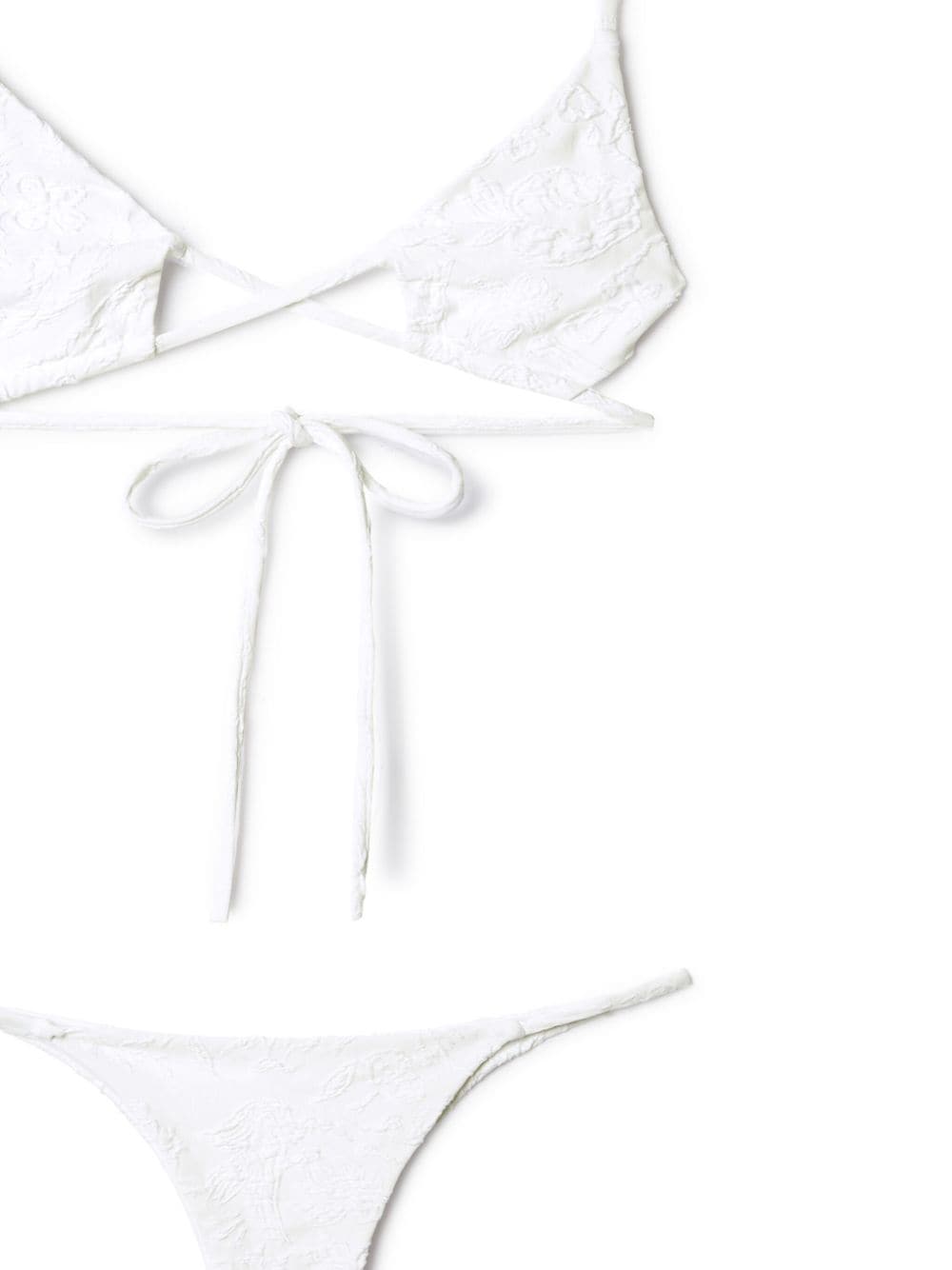 Off-White Bikini met jacquard Wit