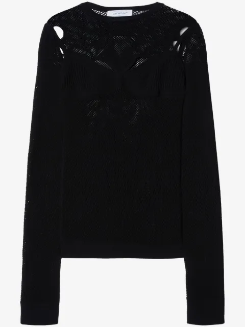 Off-White Arrow fishnet top