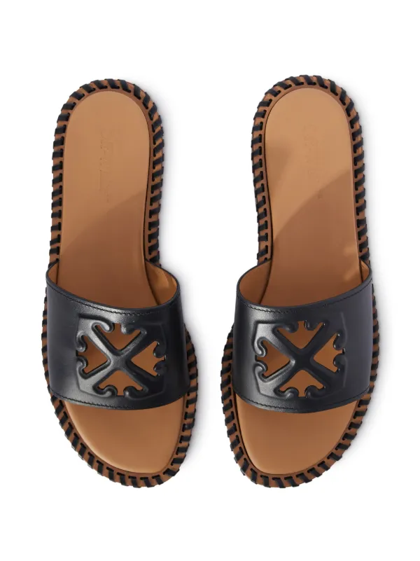 ＊OFF WHITE＊ Cloud Arrow Leather Slides Off-White Off-White Cloud Arrow Slides Off-White