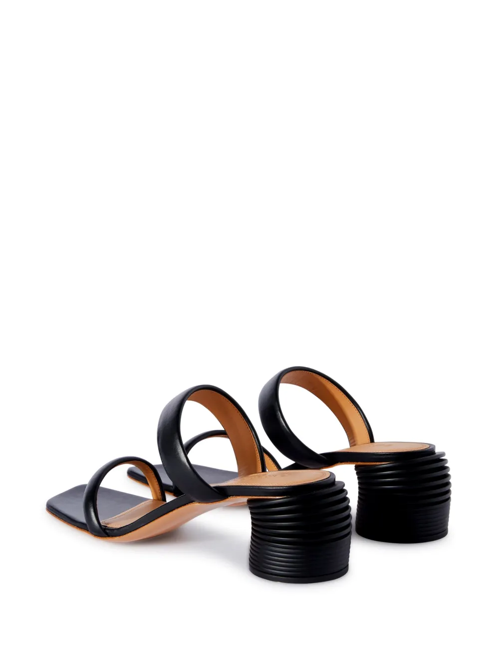 Shop Off-white Spring Leather Sandals In Black