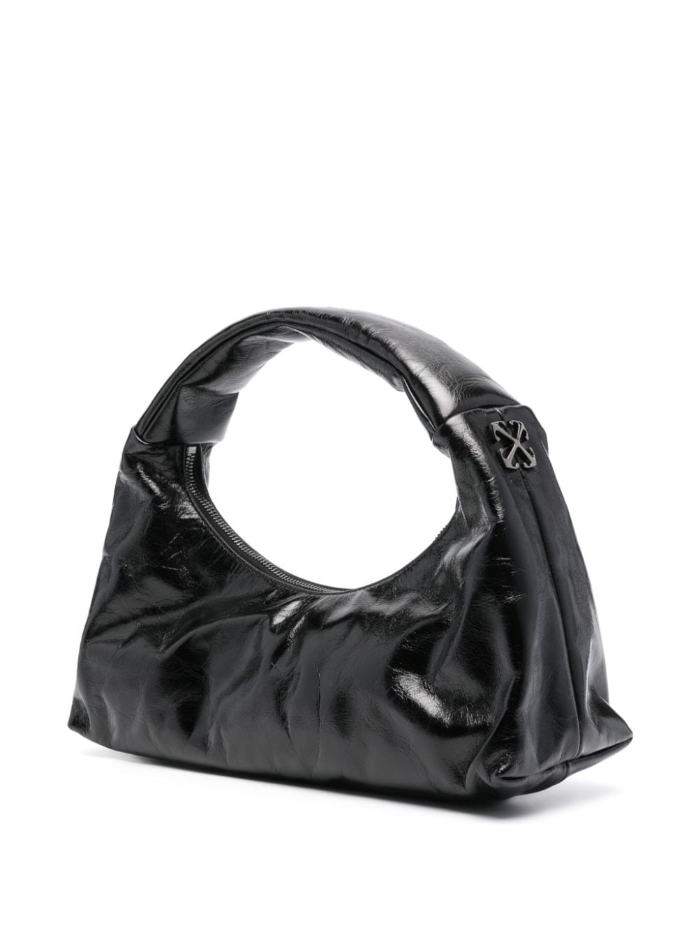 Shop Off-white Arcade Leather Shoulder Bag In Black