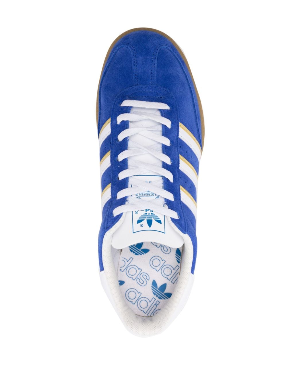 Shop Adidas Originals Hand 2 3-stripes Suede Sneakers In Blue