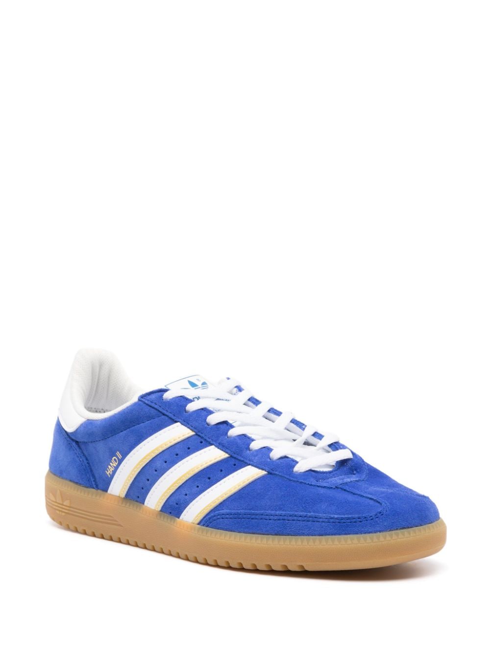 Shop Adidas Originals Hand 2 3-stripes Suede Sneakers In Blue