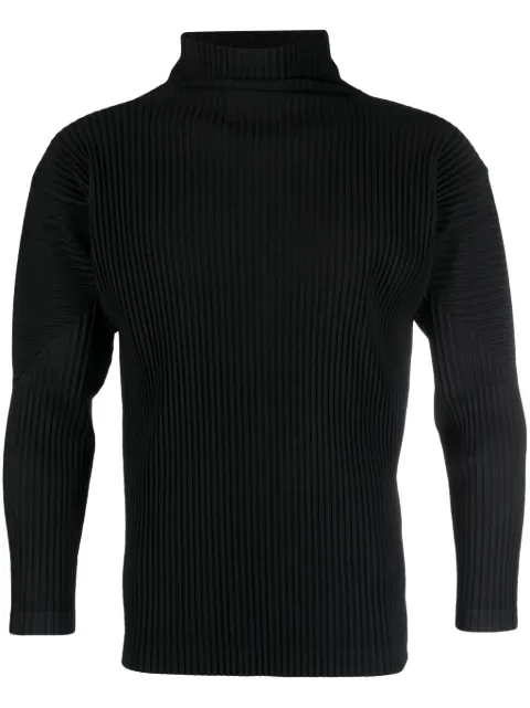 Homme Plissé Issey Miyake plissé mock-neck long-sleeve T-shirt