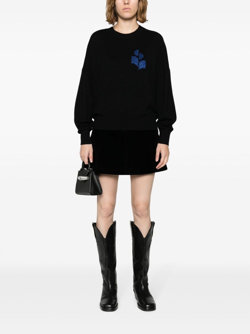 MARANT ÉTOILE Marisans logo-intarsia jumper - Zwart