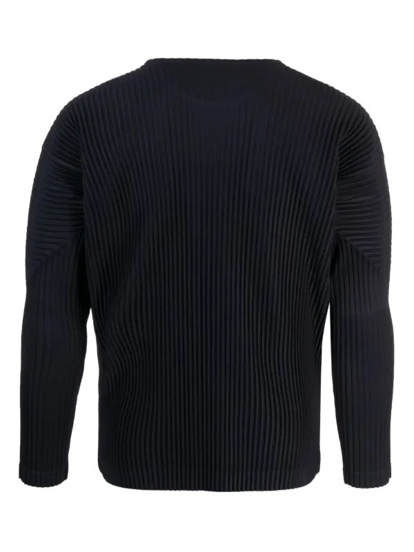 Homme Plissé Issey Miyake プリーツ ロングTシャツ | ブルー 