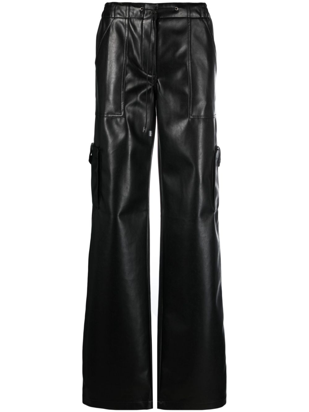 Ermanno Scervino drawstring-waist faux-leather trousers - Black