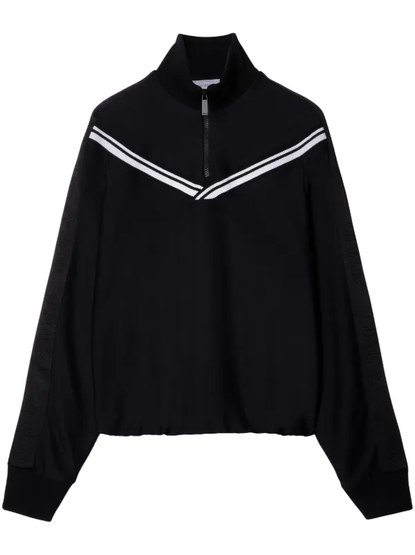 Off-White Logo-band Ribbed Track Jacket in Black