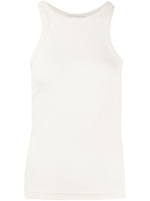 GOODIOUS sleeveless cloqué tank top