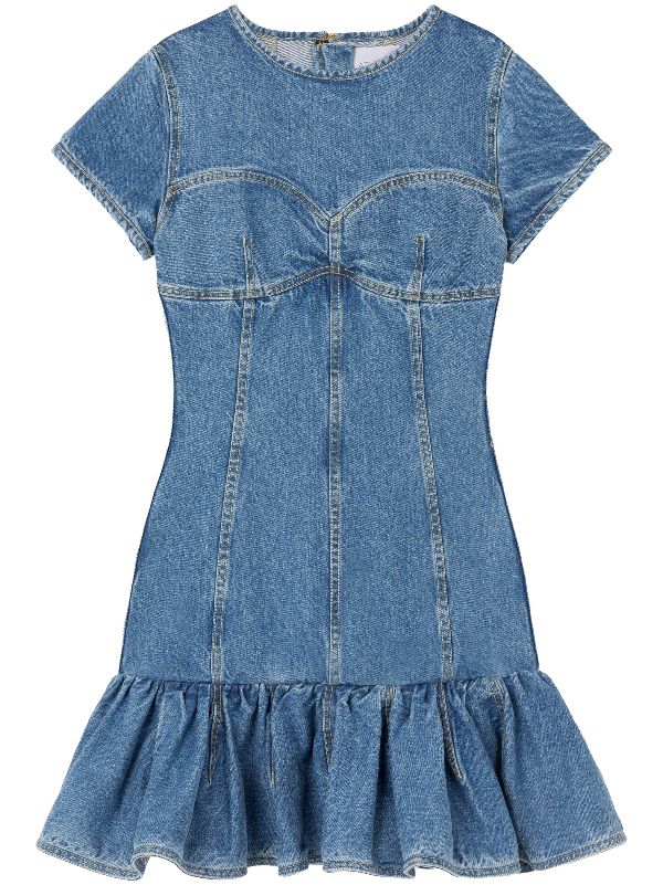 Denim on sale ruffle dress