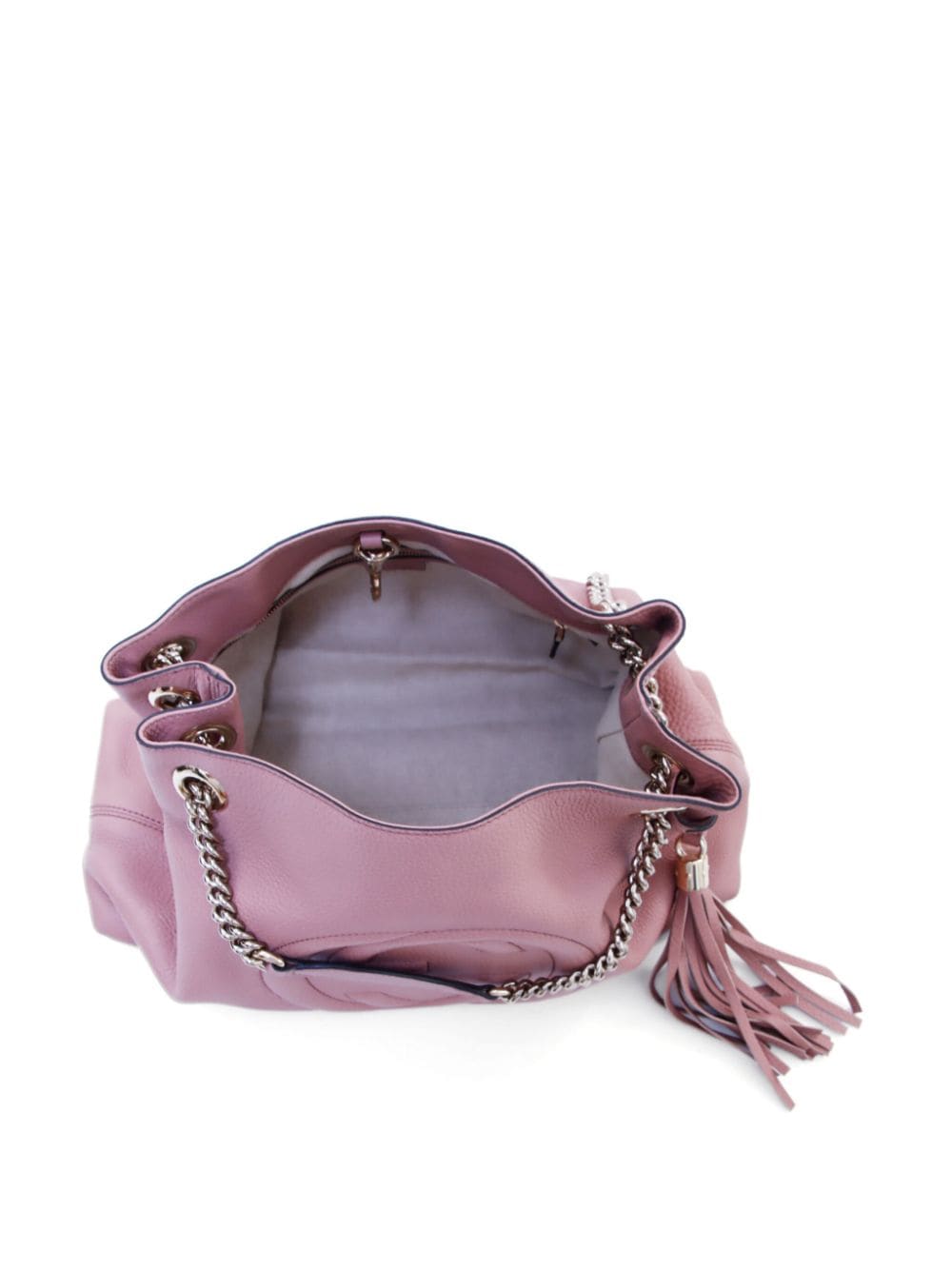 Pre-owned Gucci Logo-embroidered Shoulder Bag In Pink