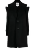 Noir Kei Ninomiya cold-shoulder single-breasted coat - Black