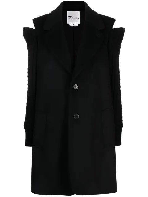 Noir Kei Ninomiya cold-shoulder single-breasted coat