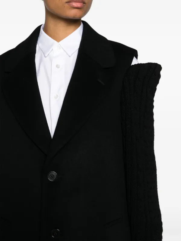 Noir Kei Ninomiya オープンショルダー シングルコート | ブラック