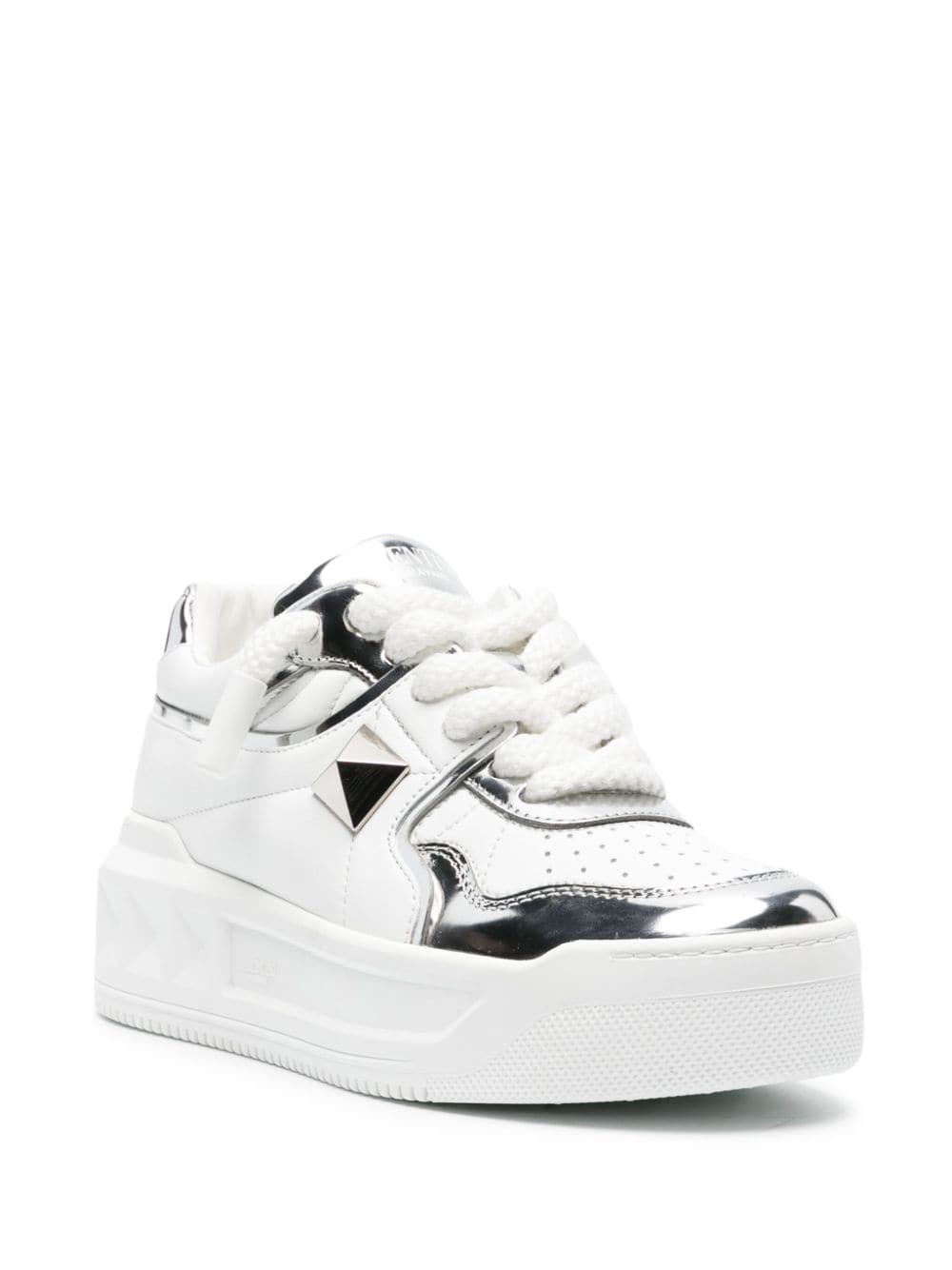 Valentino Garavani One Stud leren sneakers - Wit