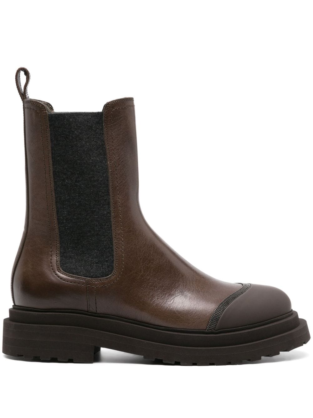 Brunello Cucinelli Monili Leather Chelsea Boots - Farfetch