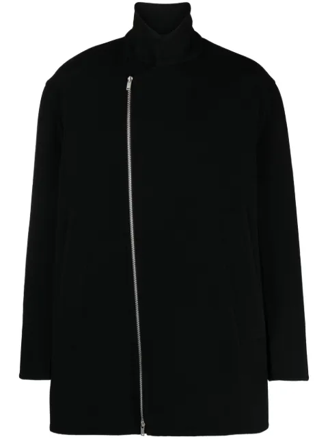 Jil Sander zip-up virgin wool coat