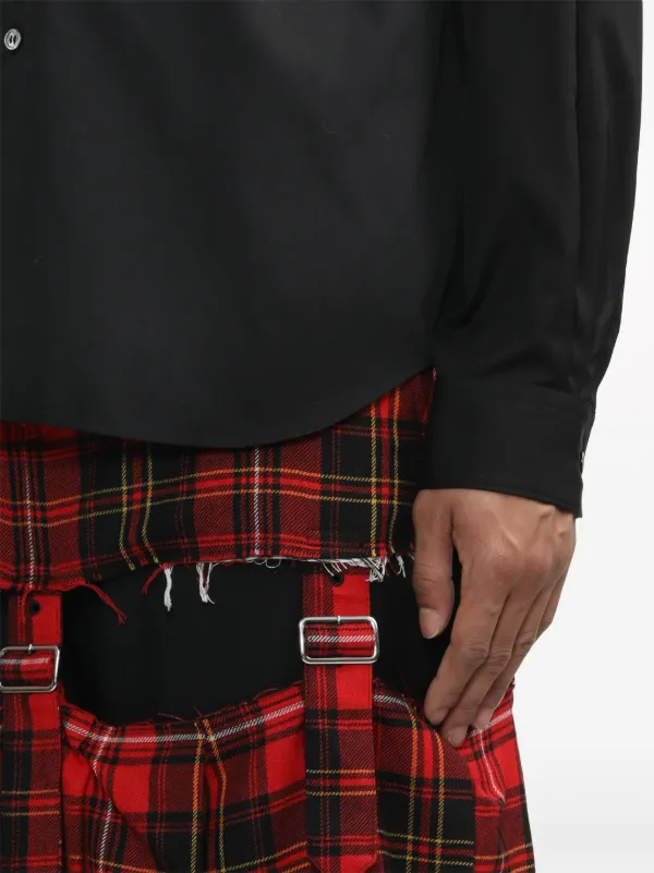Black Comme Des Garçons チェック プリーツスカート | レッド