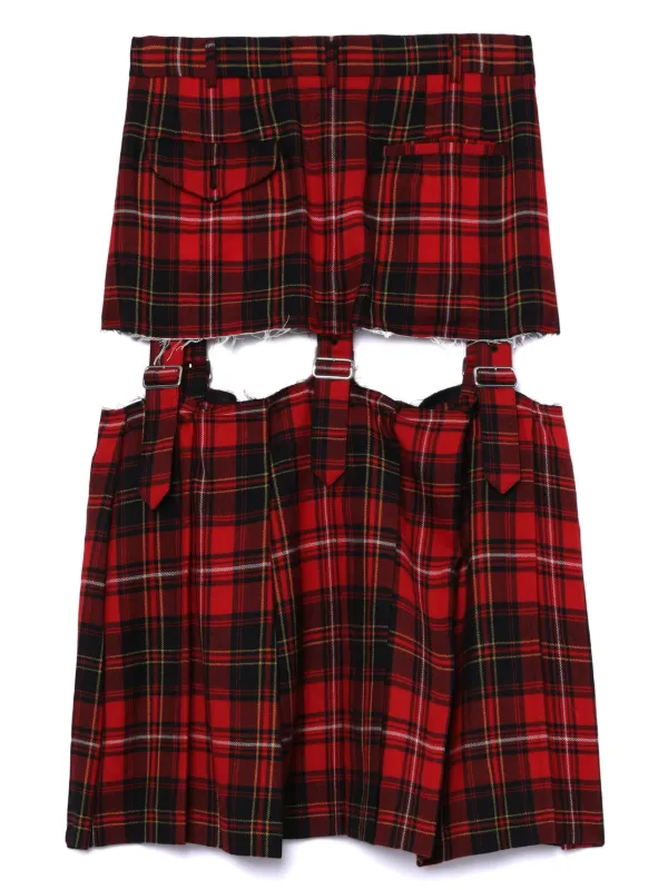 華麗 Black Comme Des Garçons チェック プリーツスカート | レッド スカート