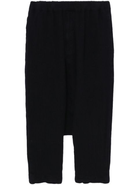 Black Comme Des Garçons drop-crotch cropped trousers