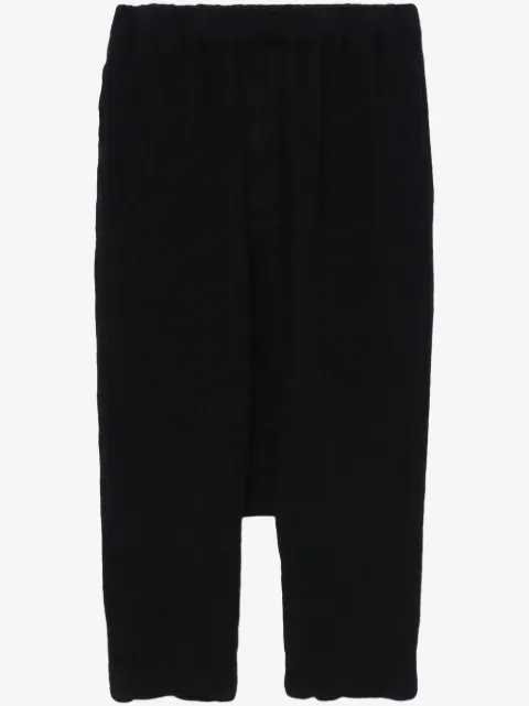 Black Comme Des Garçons drop-crotch cropped trousers
