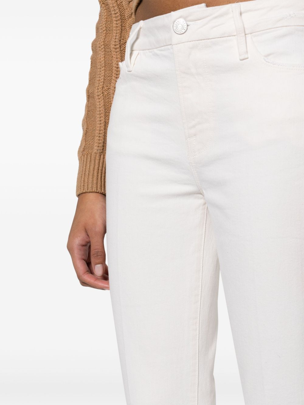 Shop Frame Le Crop Mini Boot Bootcut Jeans In Nude