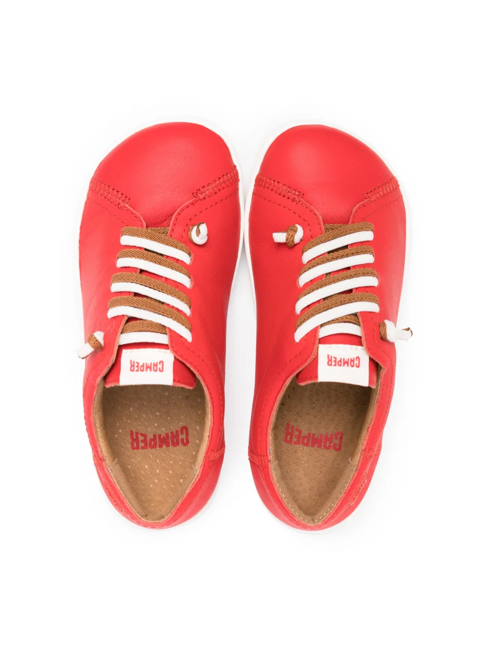  Camper Kids Lace-up Leather Sneakers - Red 