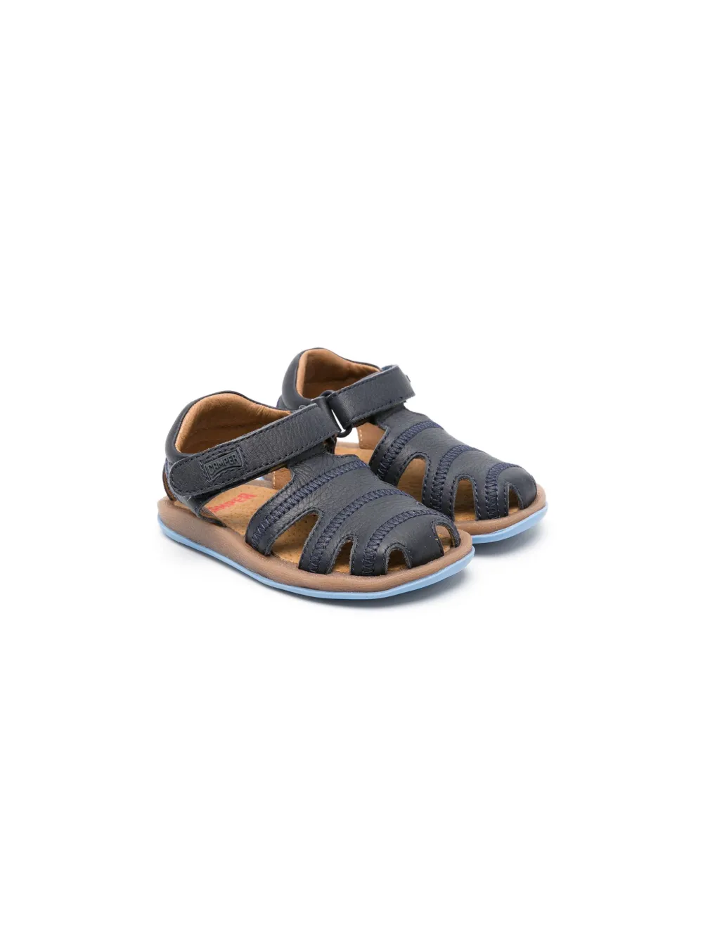 Camper Kids Bicho cut-out leather sandals Blue