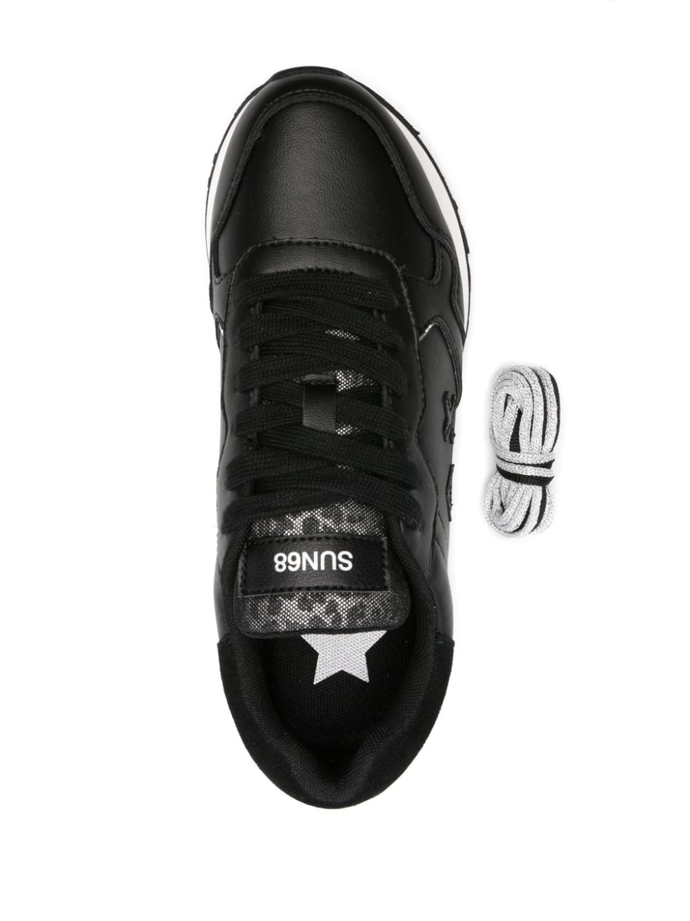 Shop Sun 68 Kelly Leather Sneakers In Black