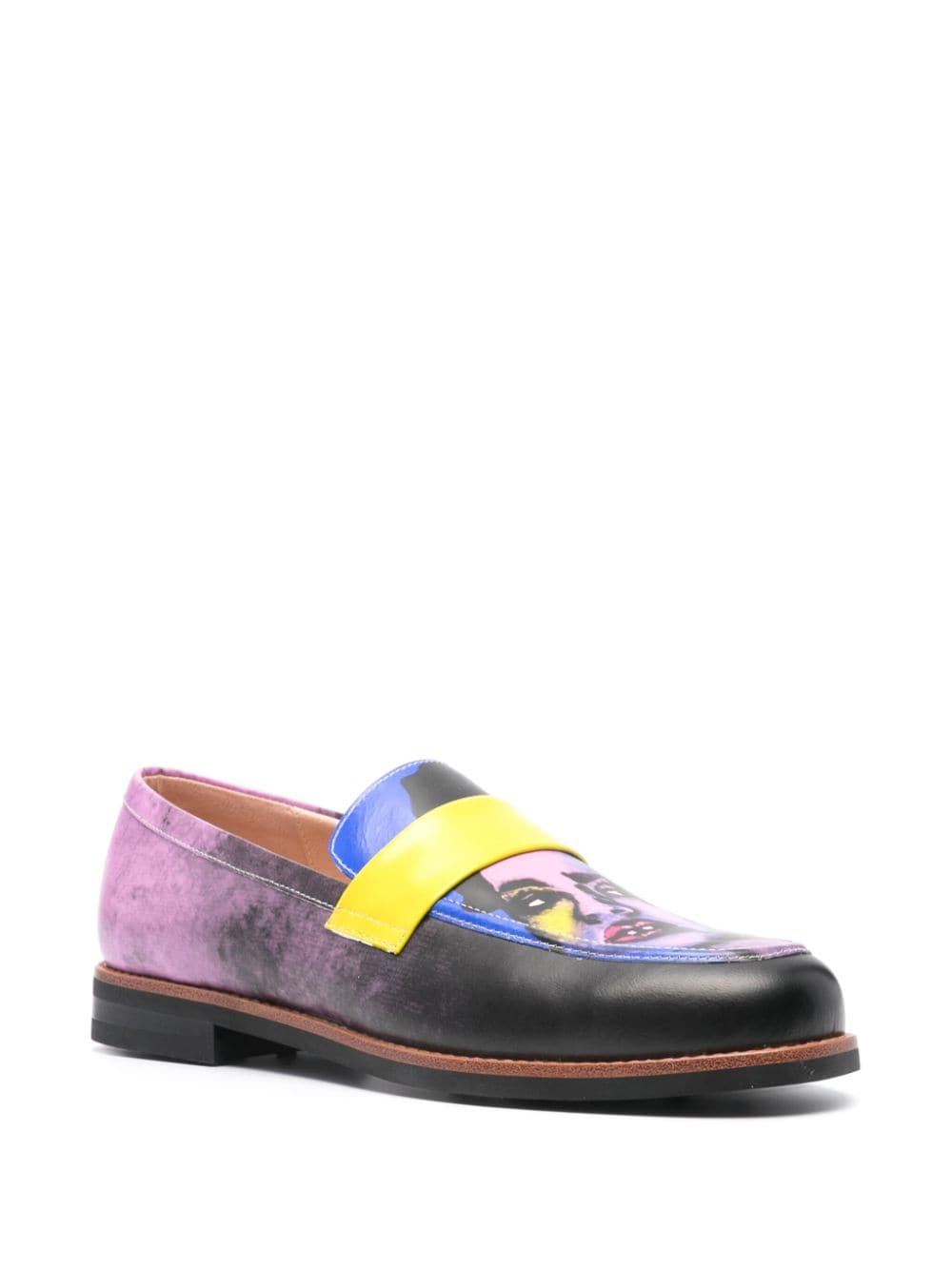 KidSuper graphic-print leather loafers - Paars