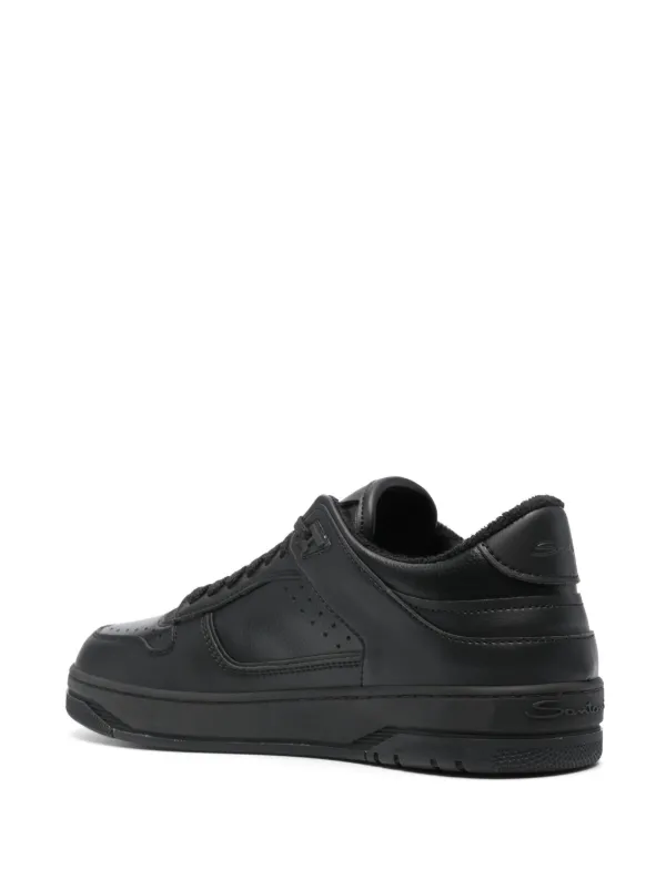 Santoni logo-print Leather Sneakers Black FARFETCH IN