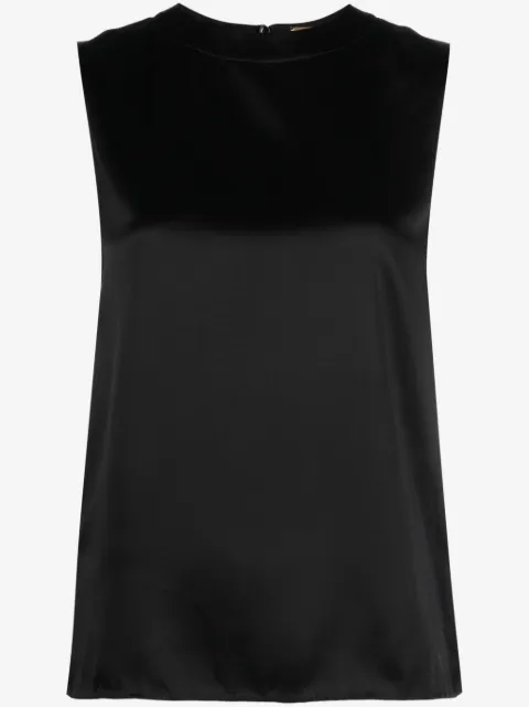 Saint Laurent top de seda con detalle de agujeto