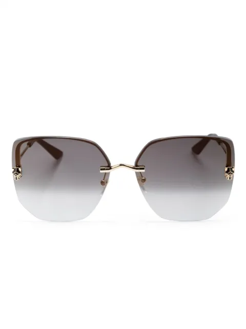 Cartier Eyewear Panthère logo butterfly-frame sunglasses