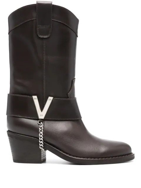 Via Roma 15 70mm logo-plaque boots