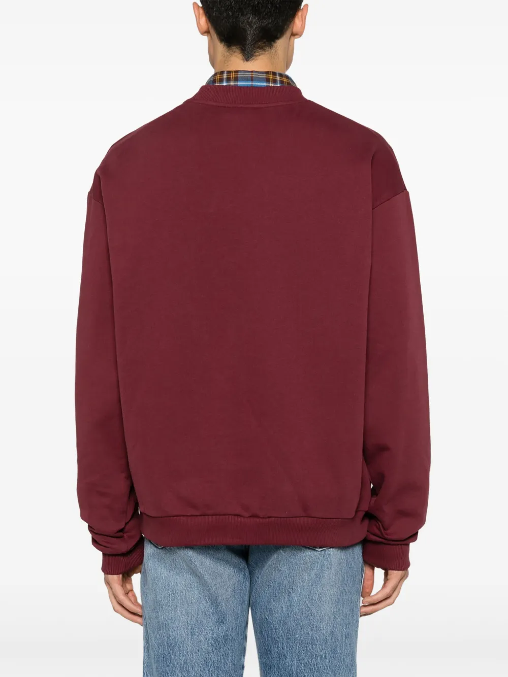 Drôle De Monsieur tartan-check cotton sweatshirt Rood
