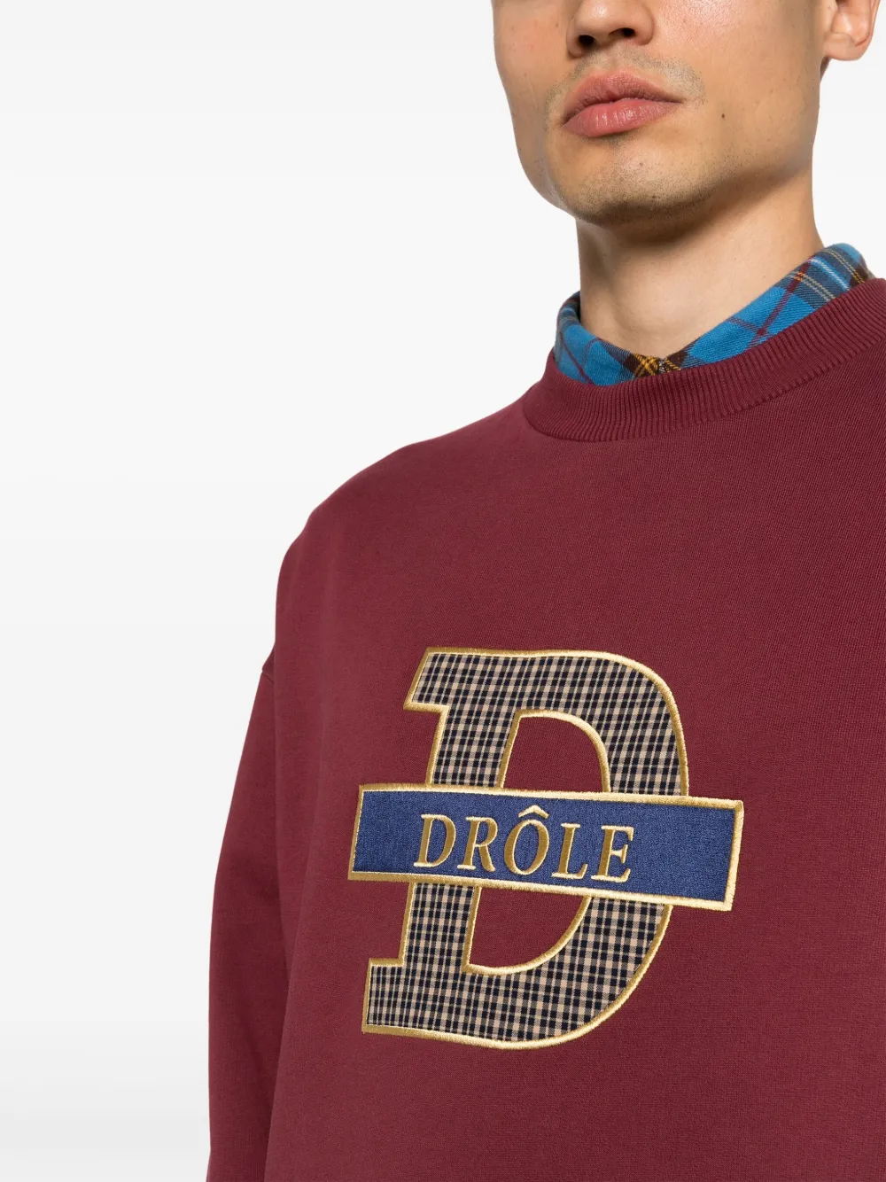 Drôle De Monsieur tartan-check cotton sweatshirt Rood