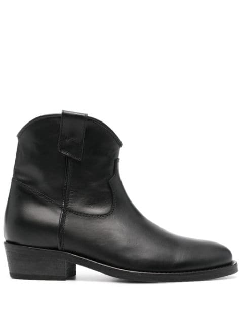 Via Roma 15 cowboy leather ankle boots