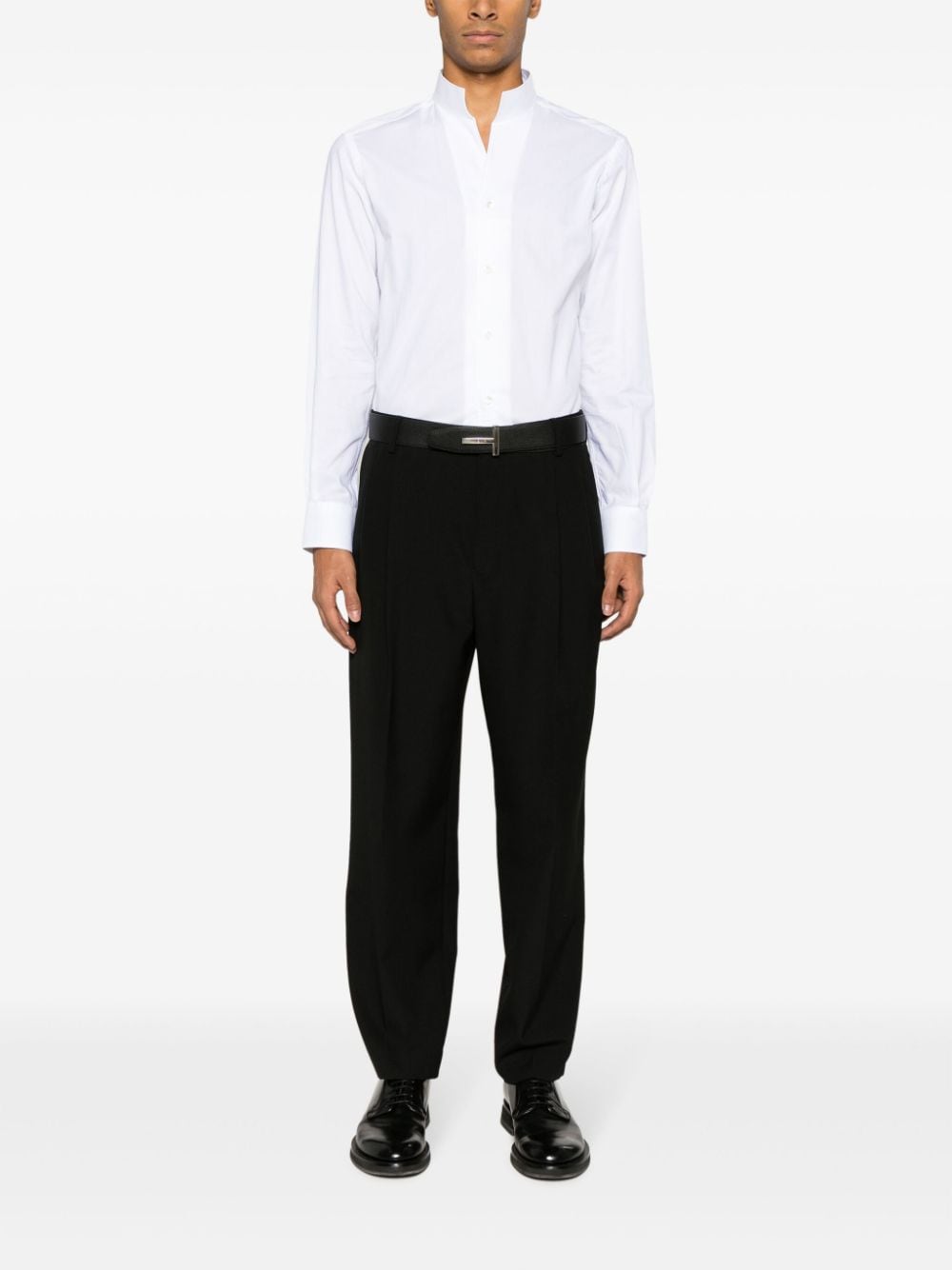 Shop D4.0 Spread-collar Poplin Shirt In White