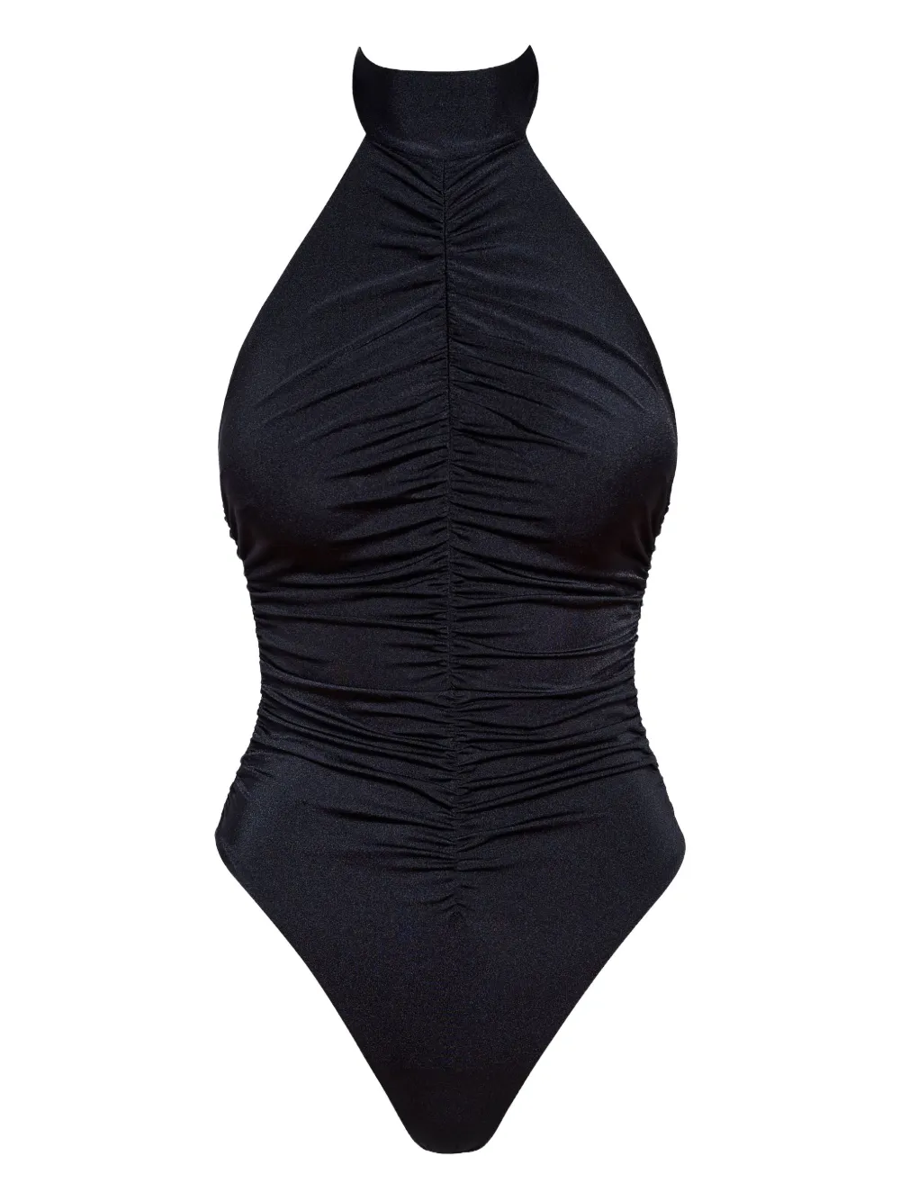Noire Swimwear ruched halterneck swimsuit | Black | Image 1