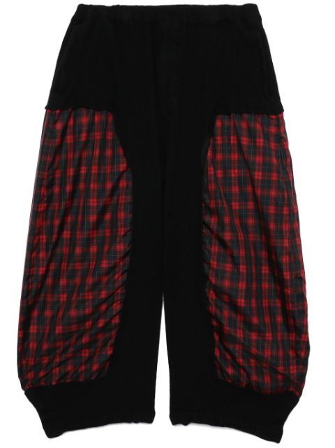 Black Comme Des Garcons tartan-check panel trousers Men