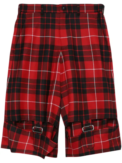 Black Comme Des Garçons tartan-check wool shorts