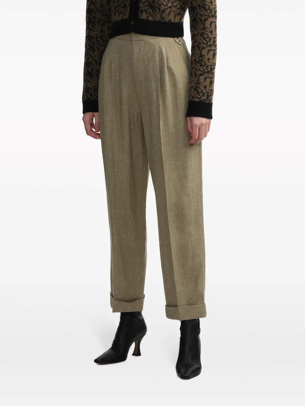 Affordable Nanushka Biba slim-cut tweed trousers Women