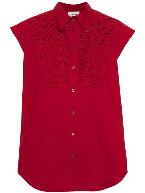 P.A.R.O.S.H. camisa con bordado inglés