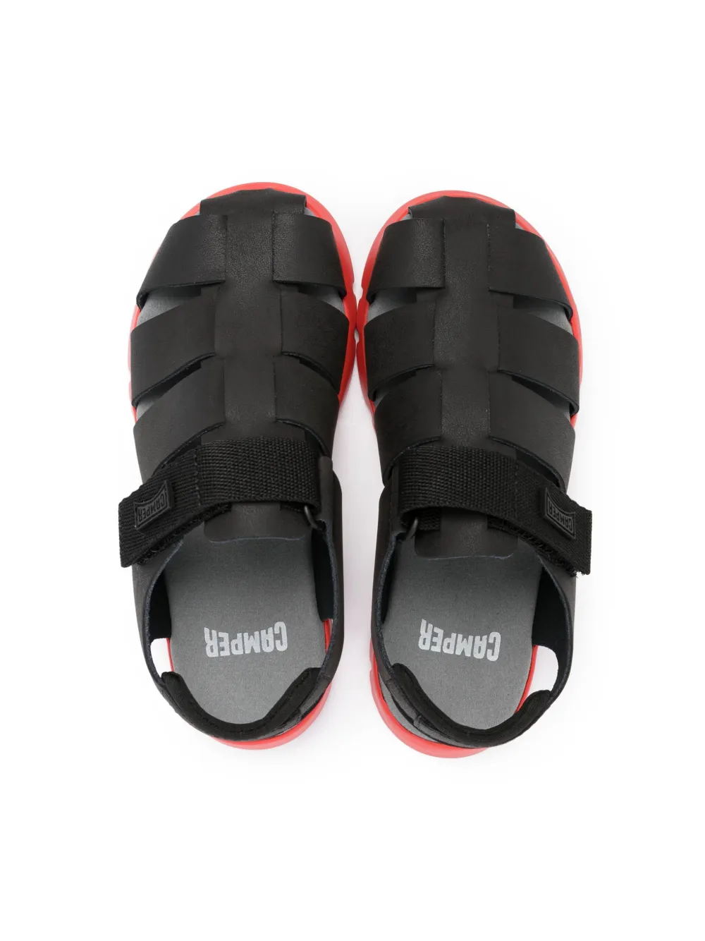 Shop Camper Oruga Logo-appliqué Cage Sandals In Black