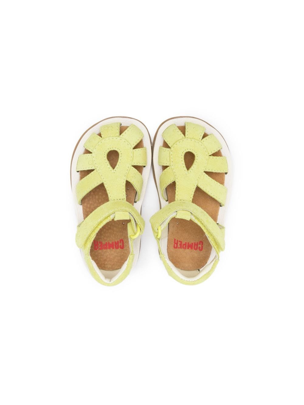 Shop Camper Bicho Cage Leather Sandals In Yellow