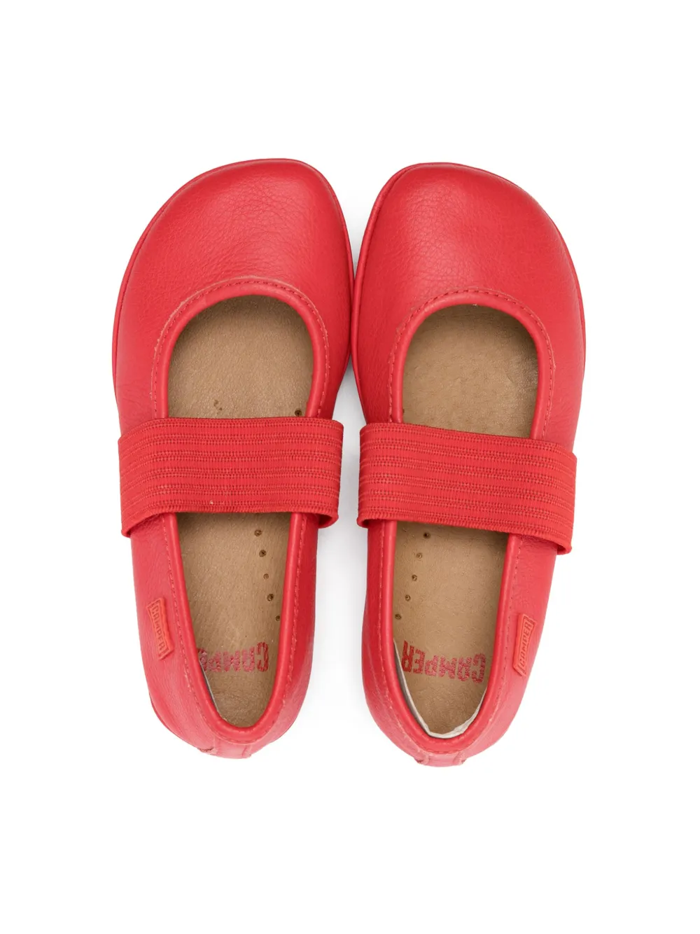 Shop Camper Right Leather Ballerina Shoes In Red