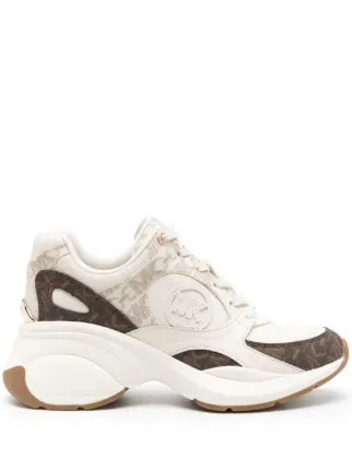 Michael Kors Zuma gold-tone logo-plaque Leather Sneakers - Farfetch